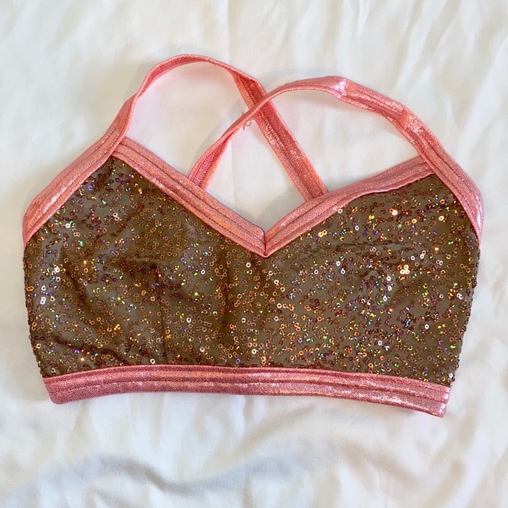 LIMITED EDITION Details Dancewear Top Coral Sequin